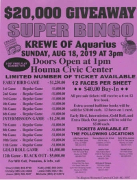 Krewe of Aquarius Super Bingo