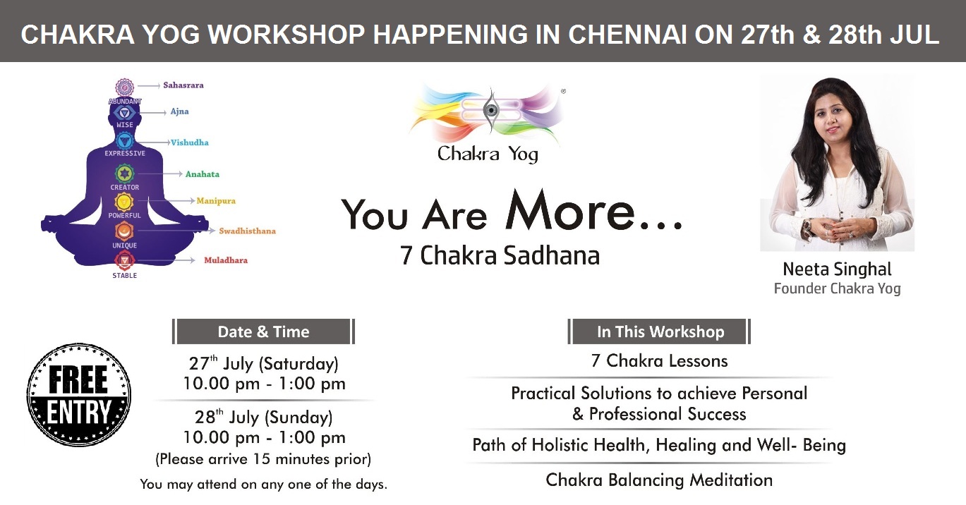 You Are More - 7 Chakra Sadhana Workshop, Chennai, Tamil Nadu, India
