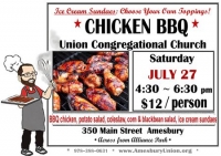 Chicken BBQ Saturday, July 27, 4:30-6:30 p.m. Union Church, Amesbury