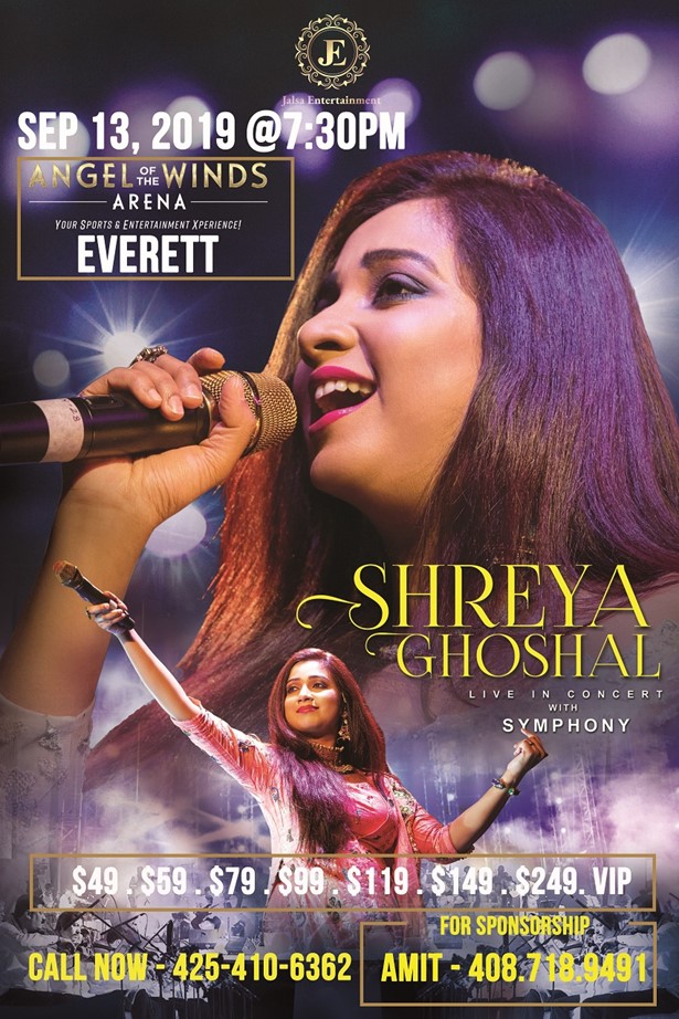 Shreya Ghoshal Live Concert 2019 Seattle, Seattle, Washington, United States