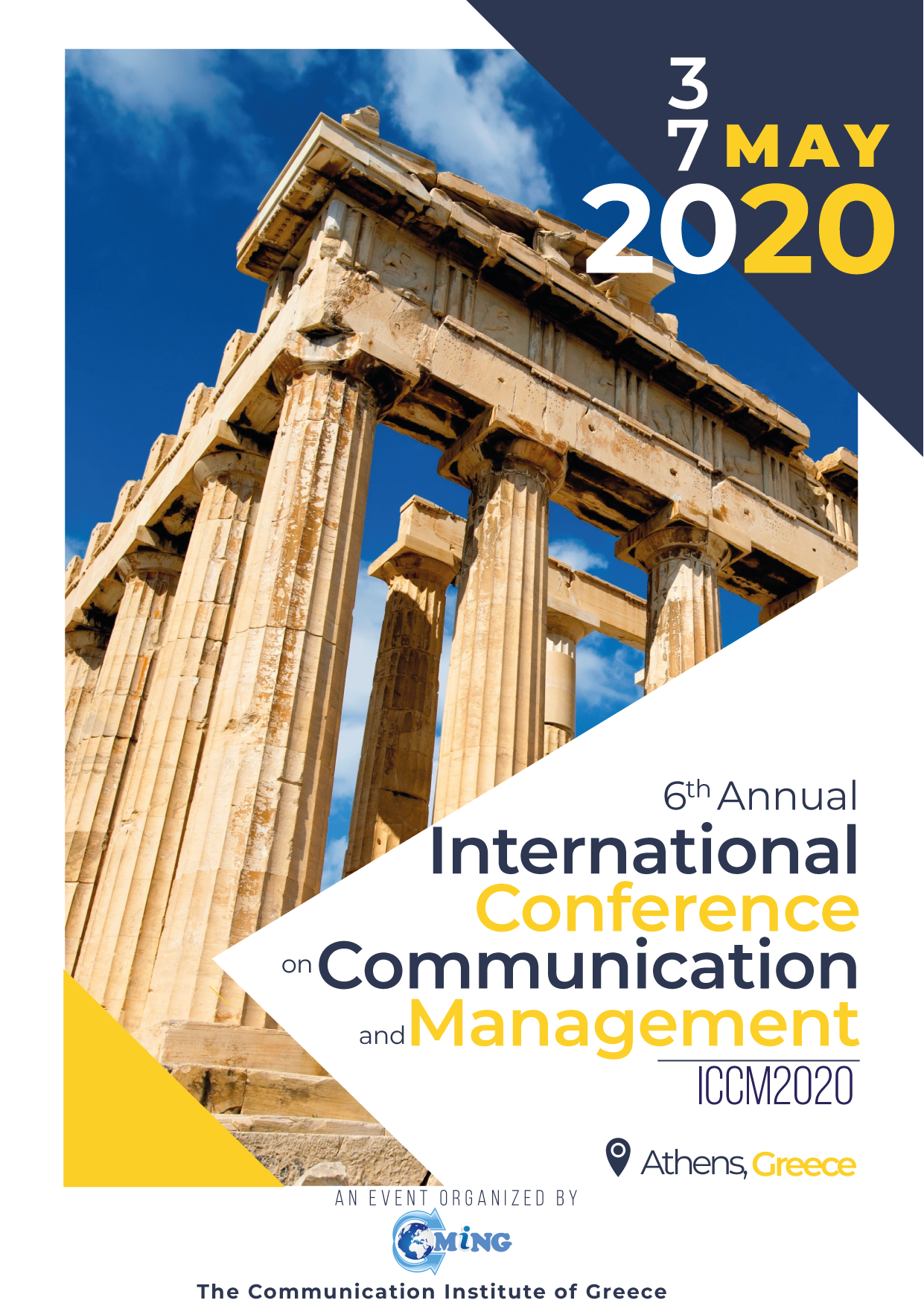 6th International Conference on Communication and Management (ICCM2020), Athens, Attica, Greece