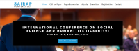 INTERNATIONAL CONFERENCE ON SOCIAL SCIENCE AND HUMANITIES (ICSSH-19)