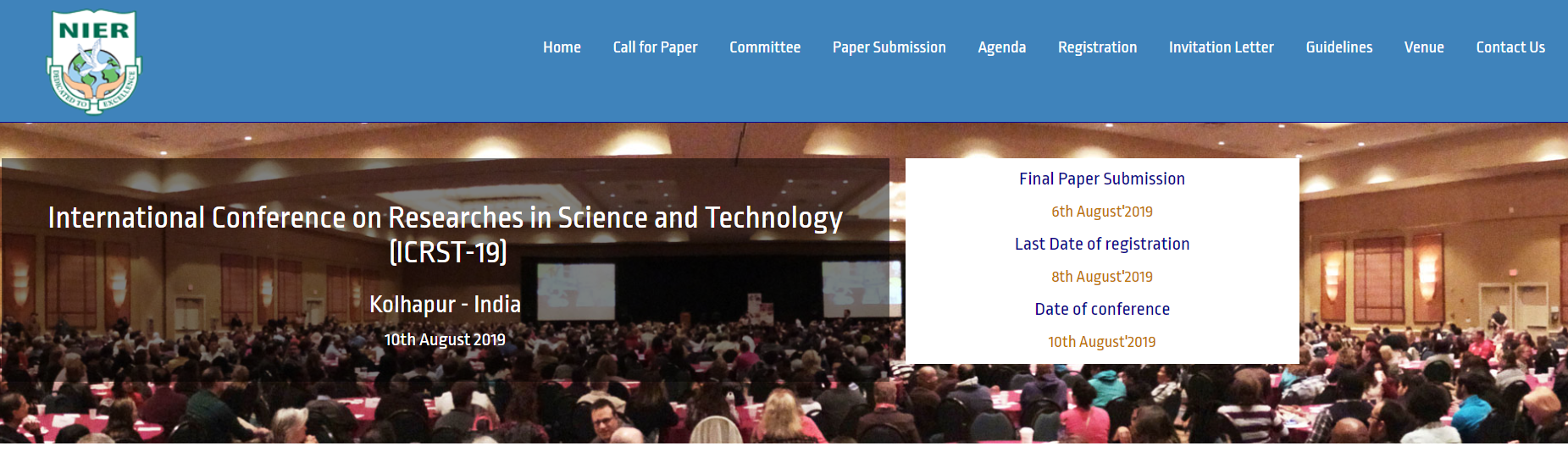 International Conference on Researches in Science and Technology  (ICRST-19), Kolhapur, Maharashtra, India