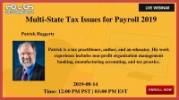 Multi-State Tax   Issues for Payroll 2019