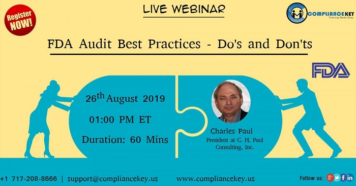 FDA Audit Best Practices - Do's and Don'ts, Middletown, Delaware, United States