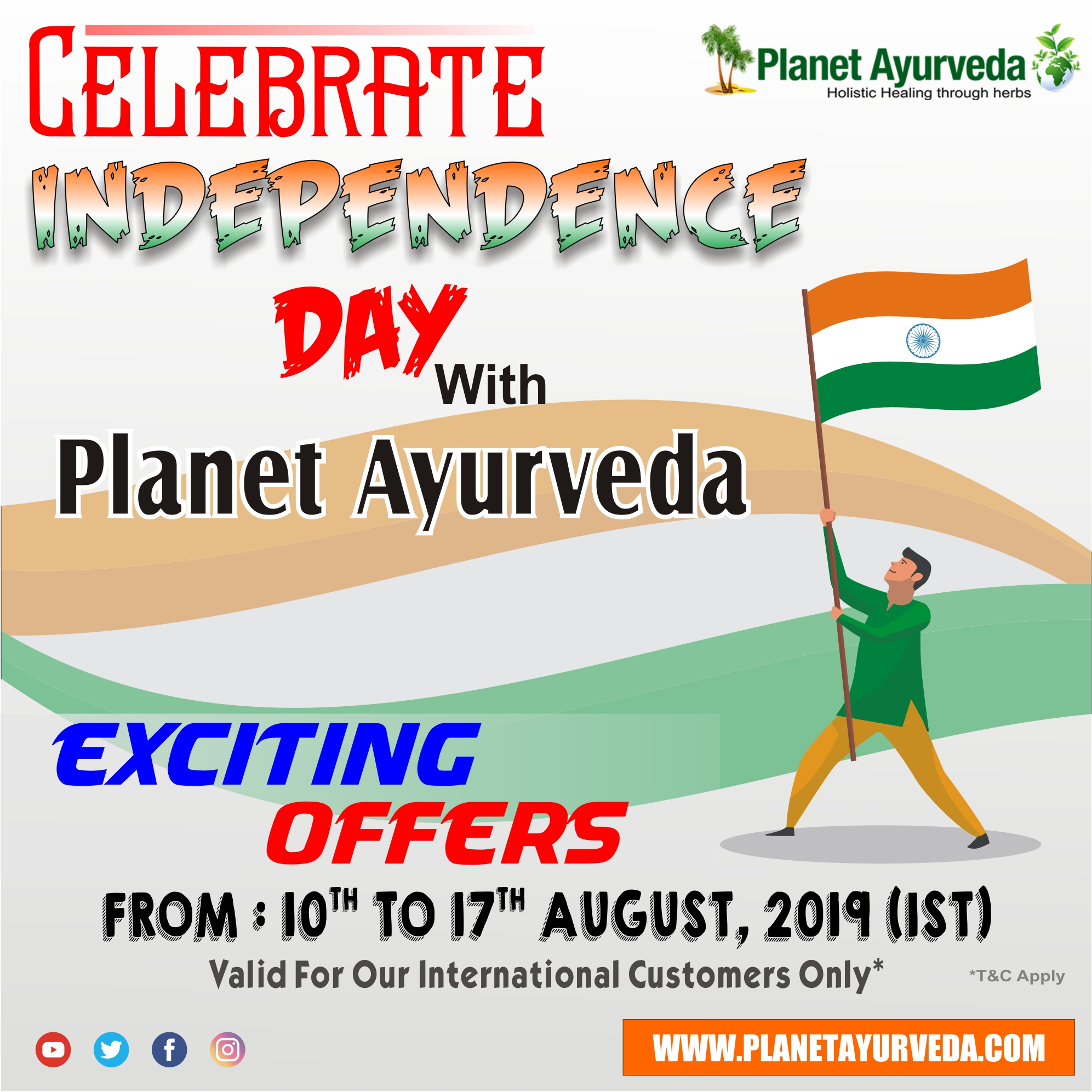Exciting offers for Independence Day By Planet Ayurveda  - 10th to 17th August 2019, Fresno, California, United States