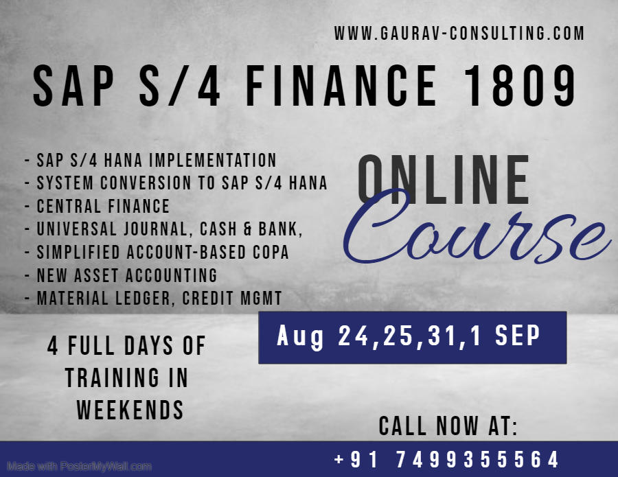 SAP S/4 HANA Finance Certification 4 days Classroom Workshop in Pune, Pune, Maharashtra, India