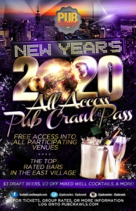 New York City New Year's Eve All Access Pub Crawl Pass - NYE 2020