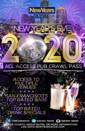 San Francisco New Year's Eve All Access Pub Crawl Pass NYE - Dec 2019, San Francisco, United States