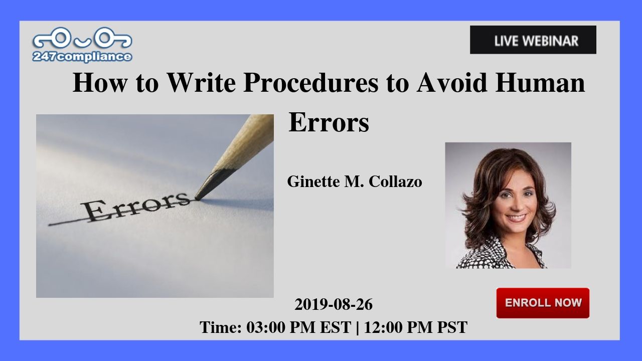 How to Write Procedures to  Avoid Human Errors, Newark, Delaware, United States