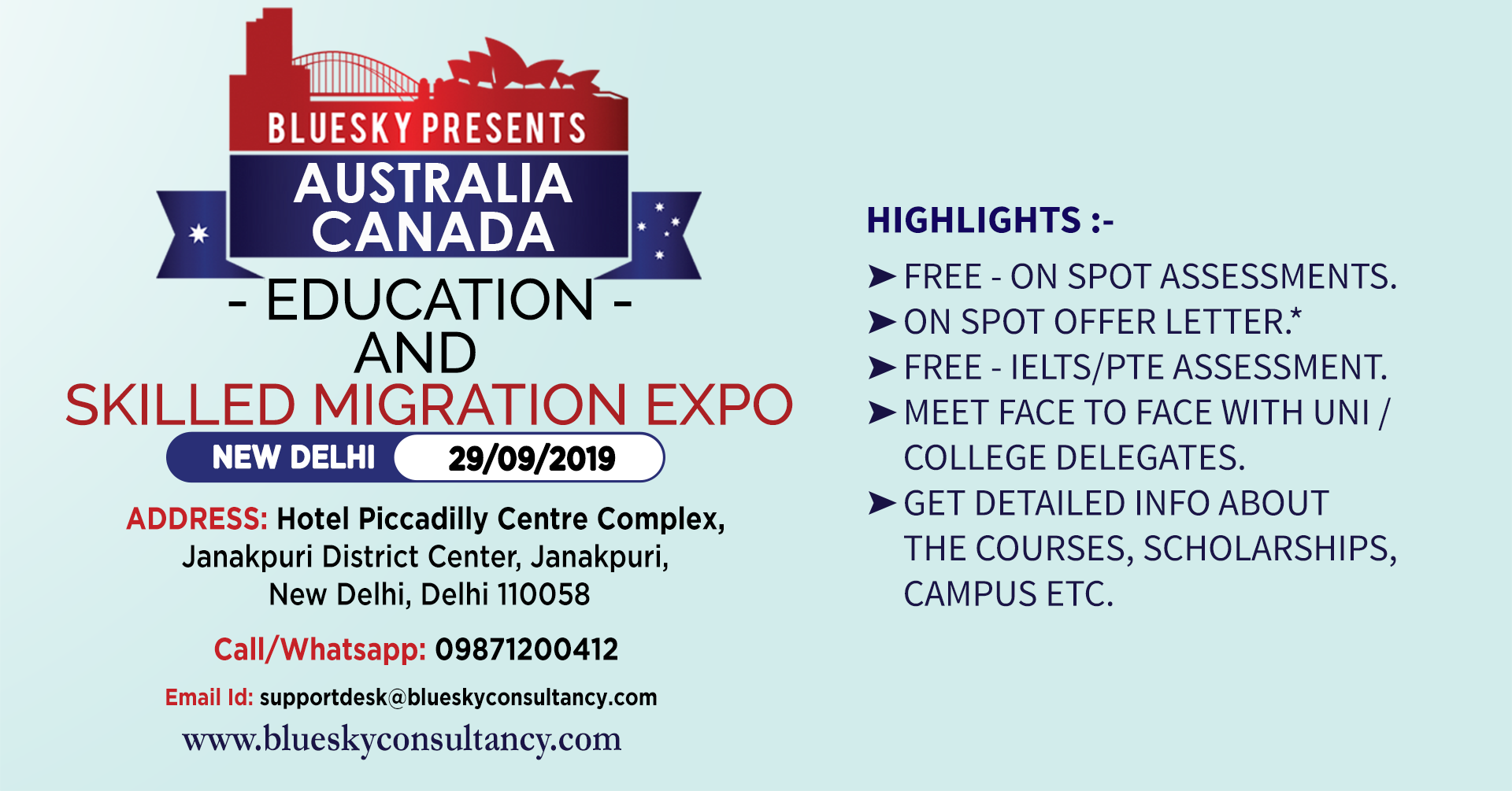 Australia and Canada Education And Skilled Migration Expo 2019, New Delhi, Delhi, India