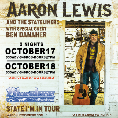 Aaron Lewis Thursday, October 17th at The Bluestone, Delaware, Ohio, United States