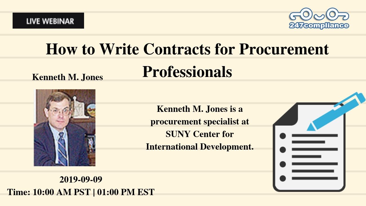 How to Write  Contracts for Procurement Professionals, Newark, Delaware, United States