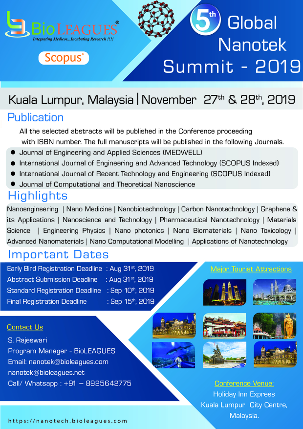 5th Global Nanotek Summit, Wilayah Persekutuan, Kuala Lumpur, Malaysia