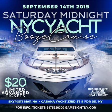 Manhattan Saturday Midnight Yacht Party Booze Cruise at Skyport Marina, New York, United States