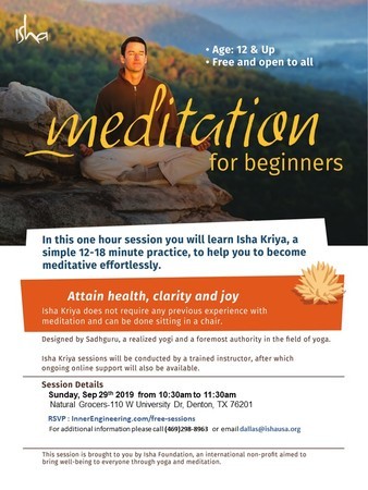 Meditation For Beginners, Denton, Texas, United States