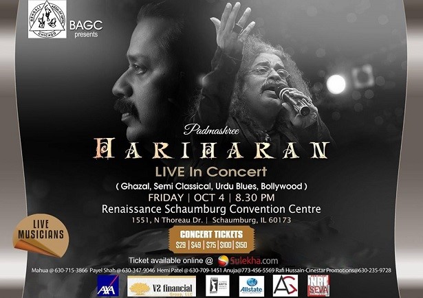 Hariharan Live Concert 2019 Chicago, Schaumburg, IL,Illinois,United States