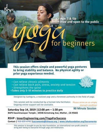 Yoga for Beginners - Free open to all 7 age and above, Sacramento, California, United States
