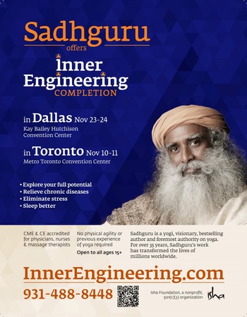 Inner Engineering With Sadhguru In Dallas on Nov 23 - 24, Dallas, Texas, United States