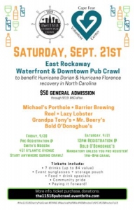 Charity Pub Crawl for Hurricanes Dorian and Florence - East Rockaway 9/21/19