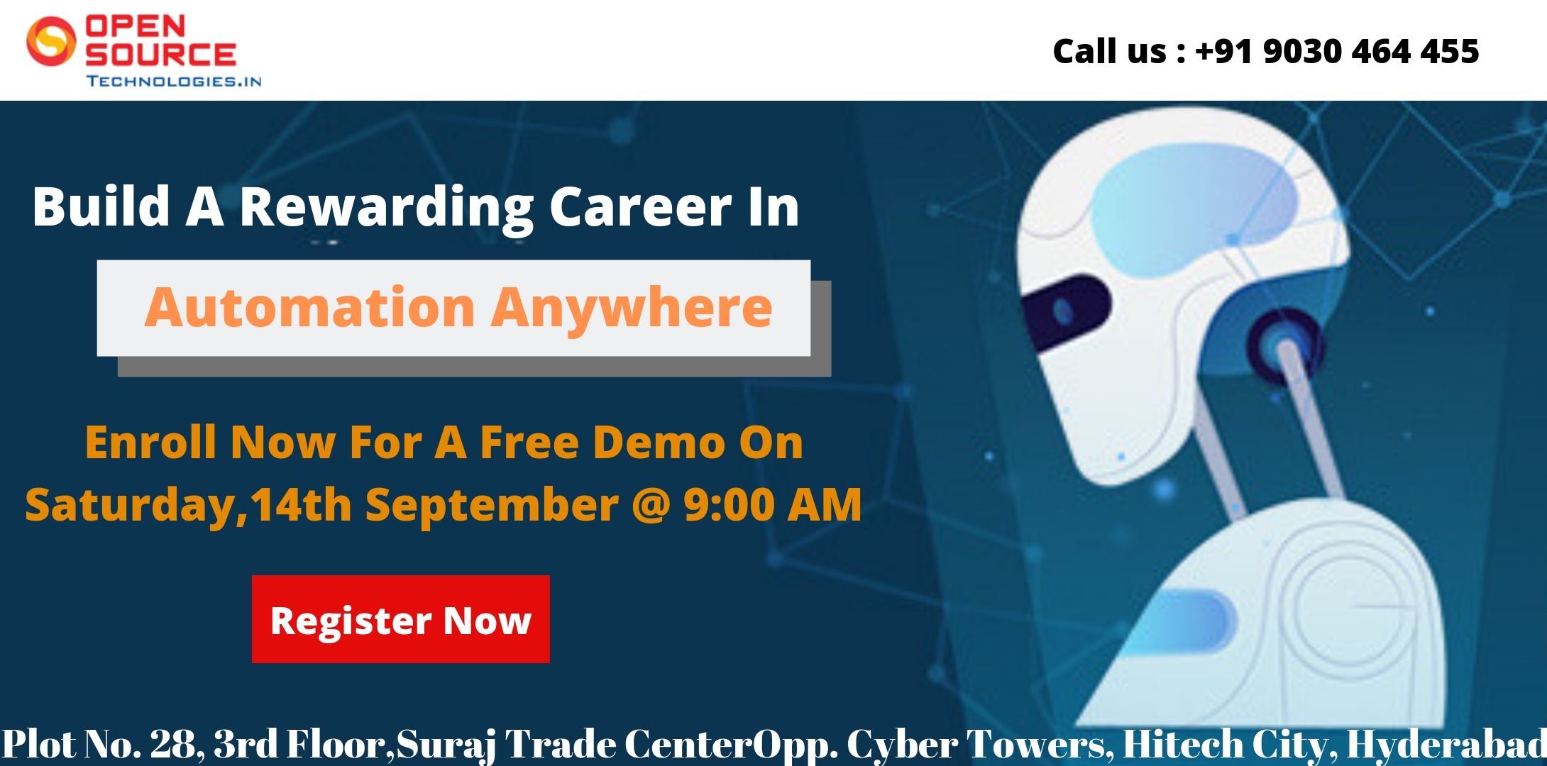Attend Free Demo on Automation Anywhere-Gain Clear Insights To Career In RPA By Open Source Technologies On 14th Sep 2019 9:00 AM Hyderabad, Hyderabad, Telangana, India
