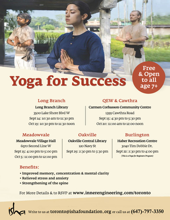 Yoga For Success on Sat Sep 14, 2019 at 10:30 am, Toronto, Etobicoke, Ontario, Canada