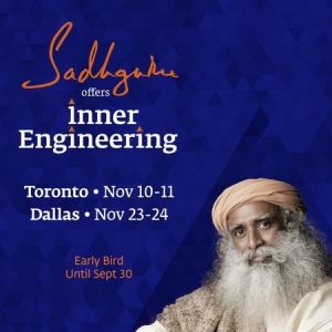 Inner Engineering with Sadhguru in Toronto on Nov 10-11, Toronto, Ontario, Canada