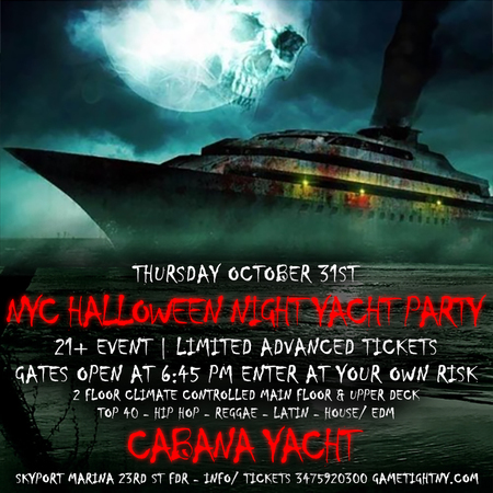 NYC Halloween Night Yacht Party Cruise at Skyport Marina, New York, United States