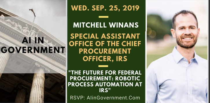 AI in Government Sept 2019 Event with Mitch Winans, IRS, Washington,Washington, D.C,United States