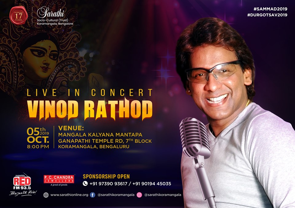 Vinod Rathod Live Concert @ Sarathi Durga Puja Bangalore 2019, Bangalore, Karnataka, India
