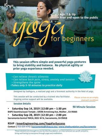 Yoga for Beginners - Free open to all 7 age And above, Sacramento, California, United States