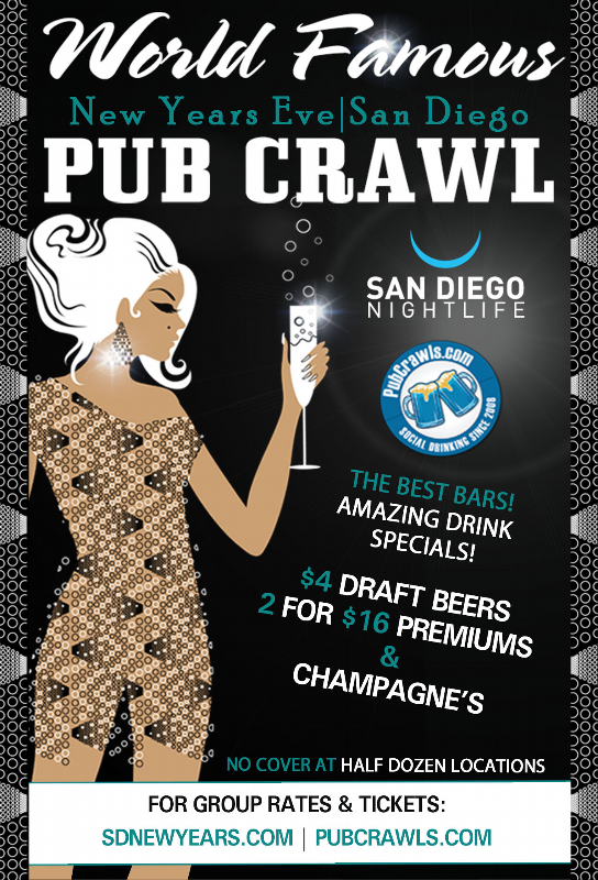 San Diego New Year's Eve All Access Pub Crawl Pass 2020, San Diego, California, United States