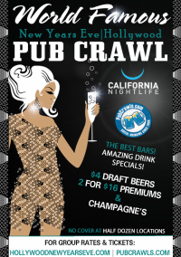 Hollywood LA New Year's Eve All Access Pub Crawl Pass 2020