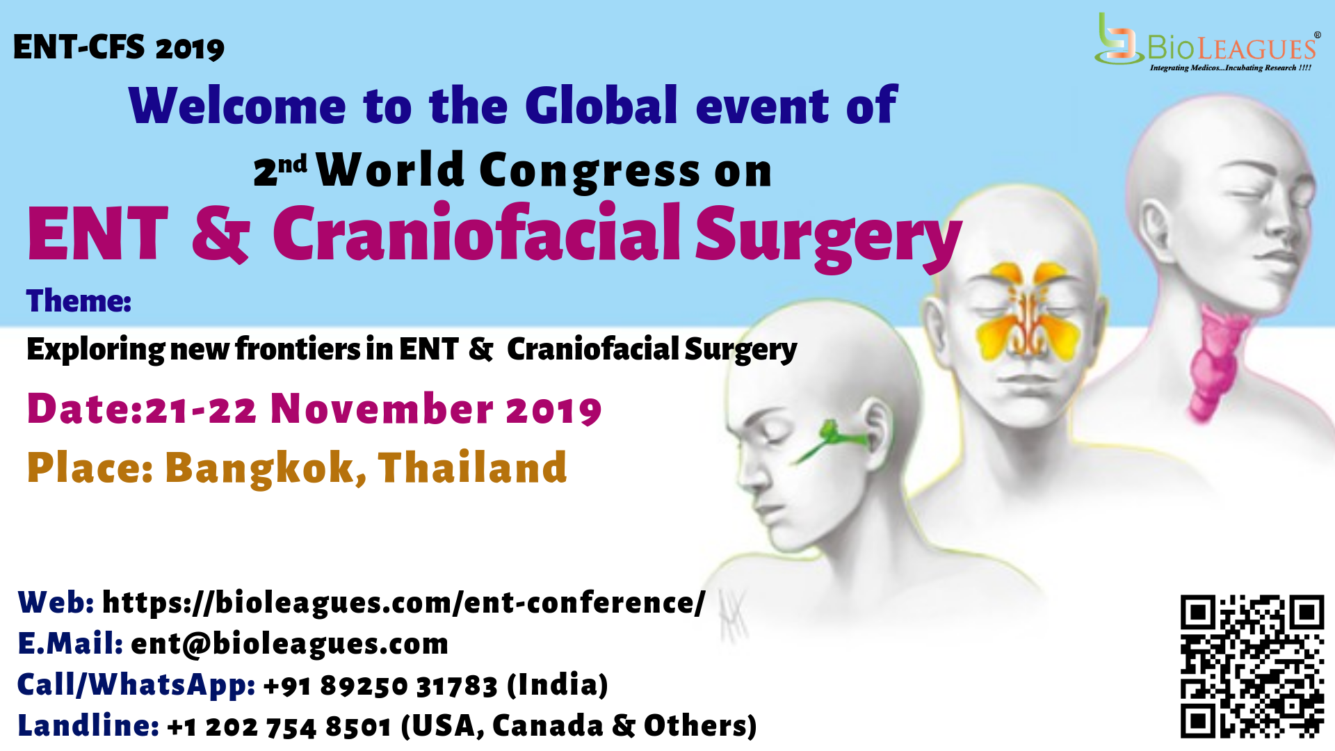 World Congress on ENT & Craniofacial Surgery, Bang Rak, Bangkok, Thailand