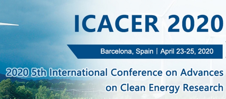 2020 5th International Conference on Advances on Clean Energy Research (ICACER 2020), Barcelona, Cataluna, Spain