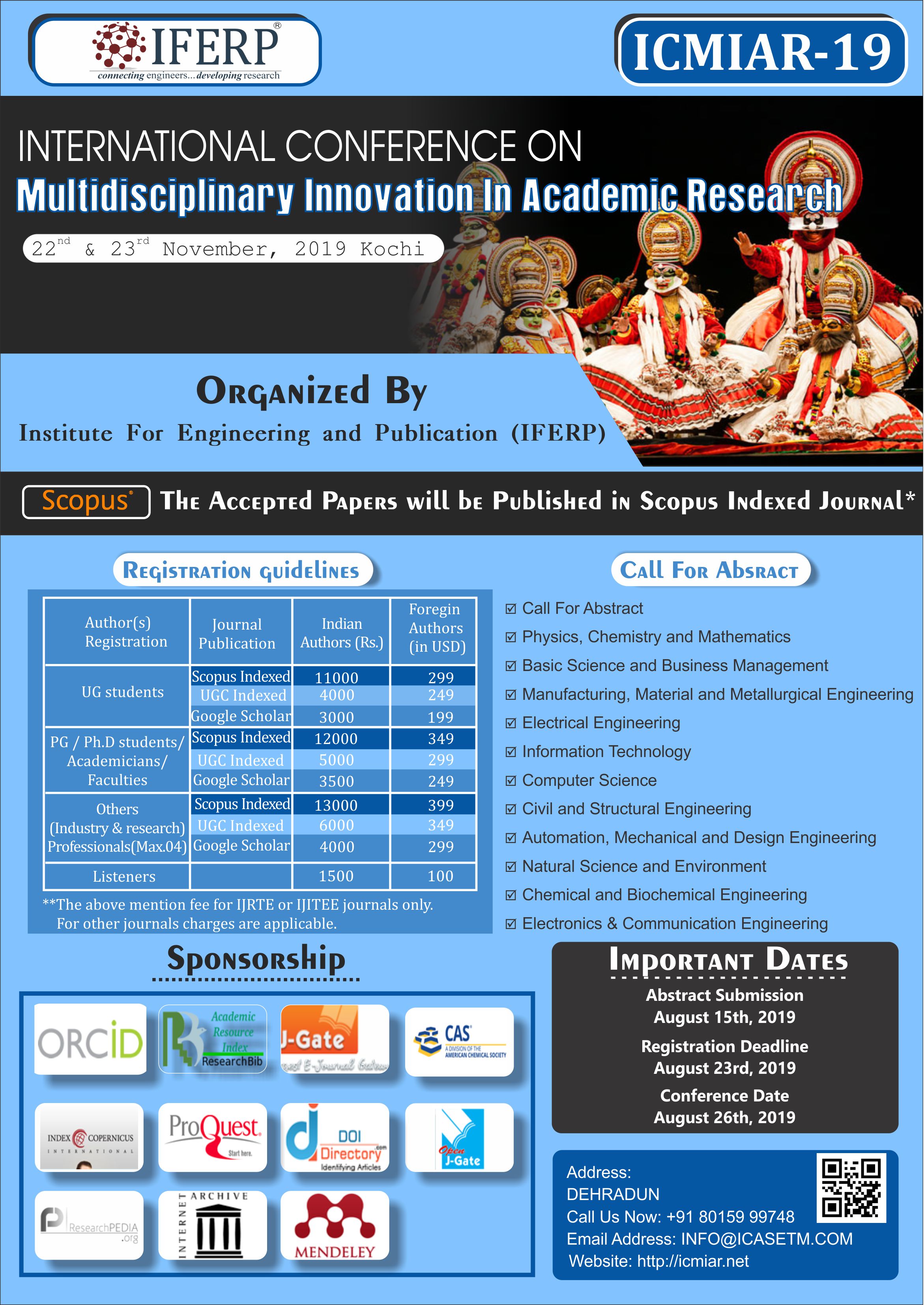 International Conference on Multidisciplinary Innovation in Academic Research, Ernakulam, Kerala, India