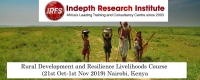 Be part of our Rural Development and Resilience Livelihoods Course (21st Oct-1st Nov 2019) Nairobi, Kenya