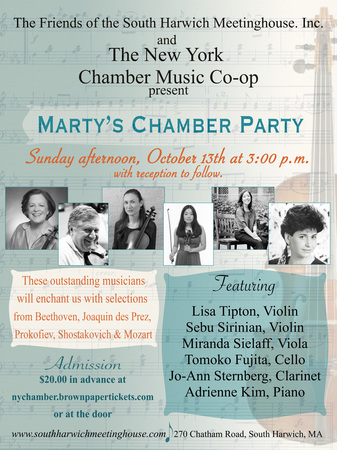 Marty's Chamber Party featuring the New York Chamber Music Co-op, Barnstable, Massachusetts, United States