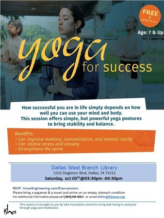 Yoga For Success at Dallas West Branch Library, Dallas, Texas, United States