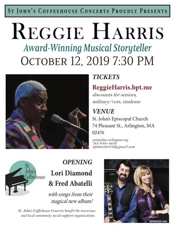 Reggie Harris--Soulful Folk at St. John's Coffeehouse, Oct. 12 at 7:30 pm, Arlington, Massachusetts, United States