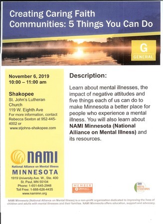 Natioinal Alliance on Mental Illness in Minnesota, Shakopee, Minnesota, United States
