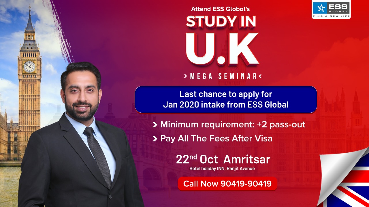 Study in UK Mega Seminar, Amritsar, Punjab, India