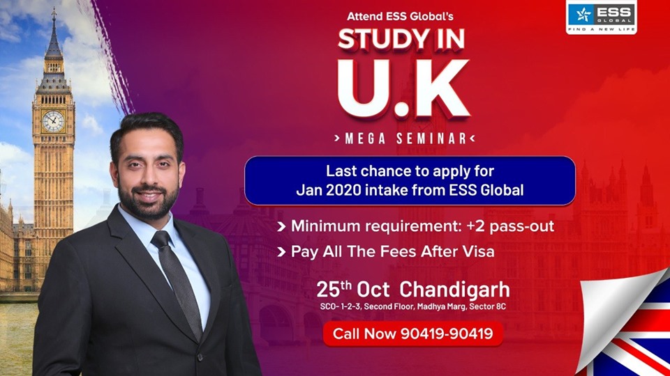 Study in UK Mega Seminar, Chandigarh, India