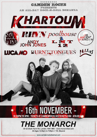Camden Rocks All-Dayer w/ Khartoum and more at The Monarch, Greater London, England, United Kingdom