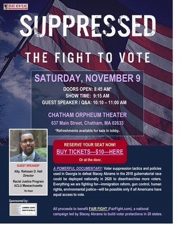 Suppressed: The Fight to Vote and Talk by ACLU MA Racial Justice Attorney, Chatham, Massachusetts, United States