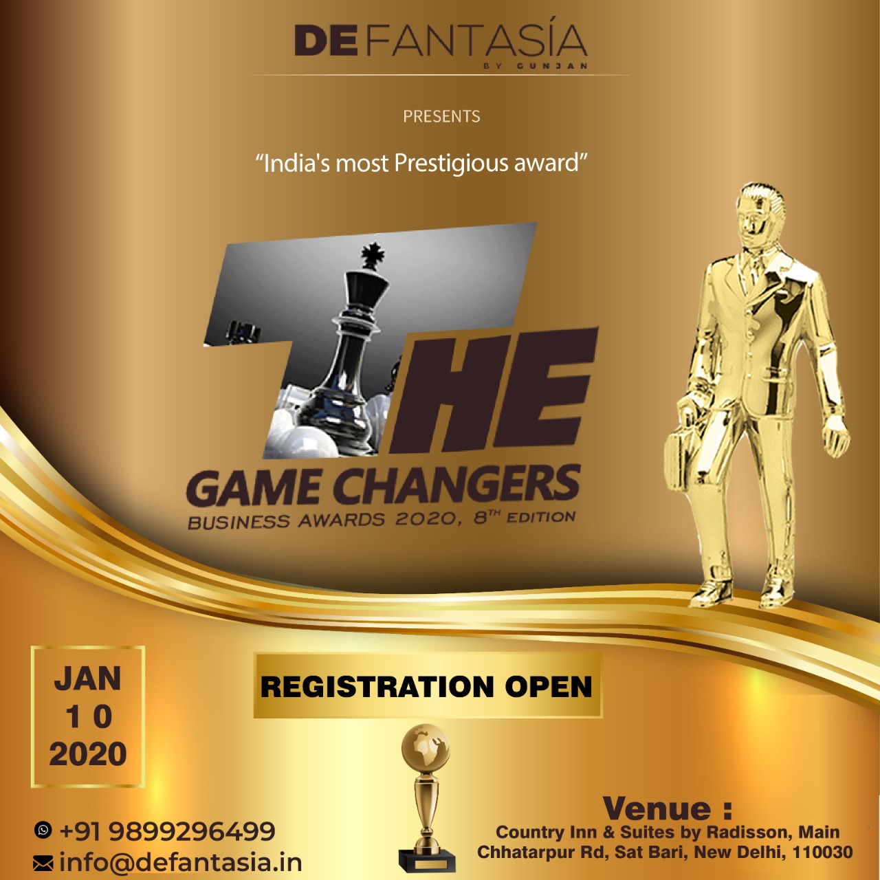 India's Game Changers Business Awards 2020 8th Edition, North West Delhi, Delhi, India
