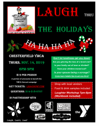 LAUGH thru the HOLIDAYS! . . . Eat - Learn - Shoppe