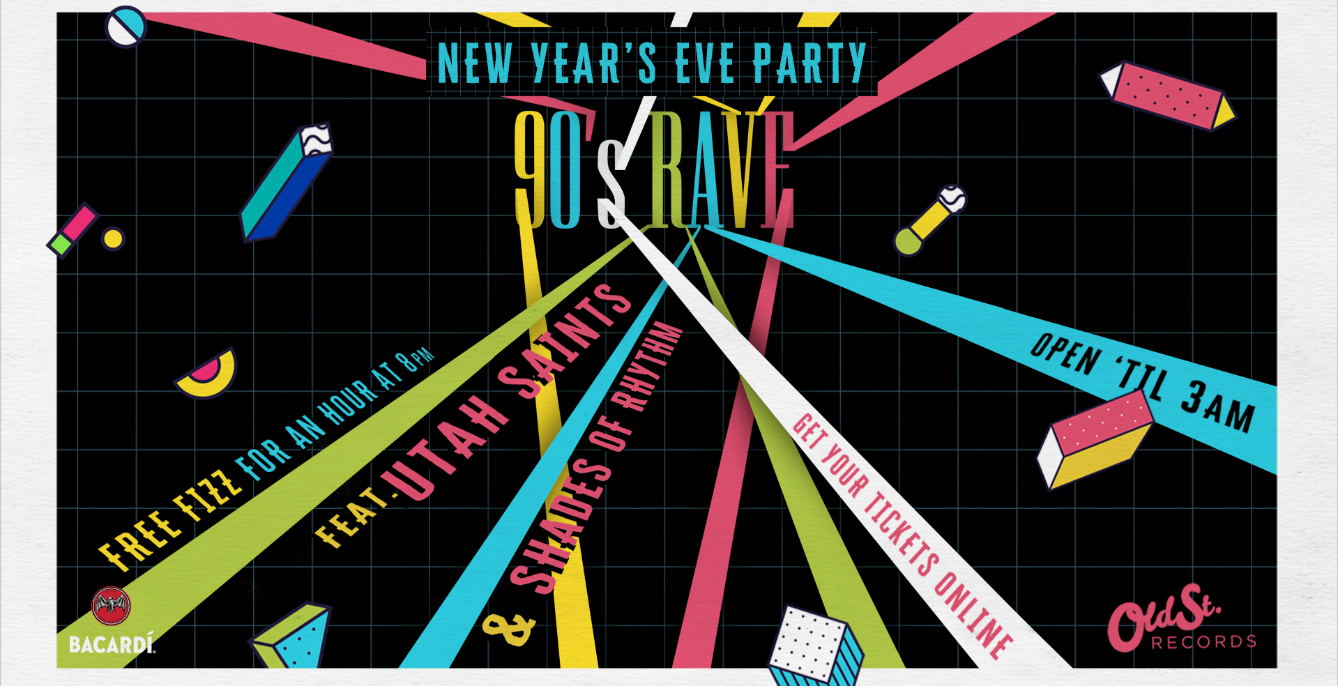 90's Rave feat. Utah Saints - New Year's Eve Party // Shoreditch, London, England, United Kingdom