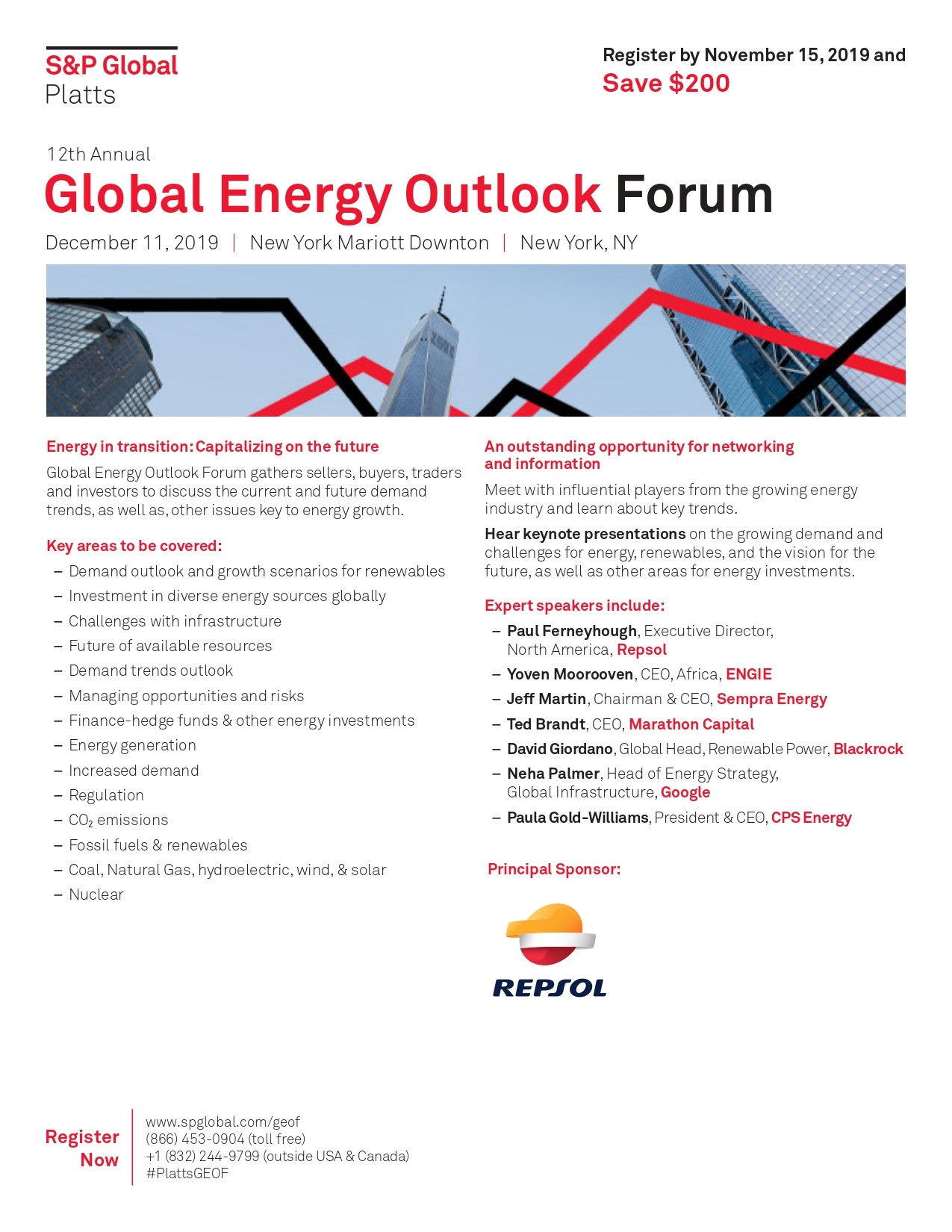 12 Annual Global Energy Outlook Forum  - 2019, New York, United States