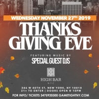 Highbar NYC Thanksgiving Eve Rooftop Party 2019